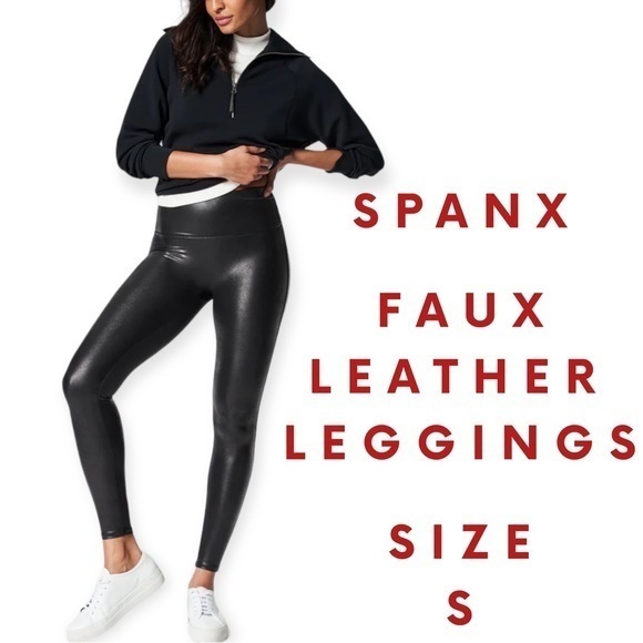 SPANX Pants - Spanx size S black Faux Leather Leggings